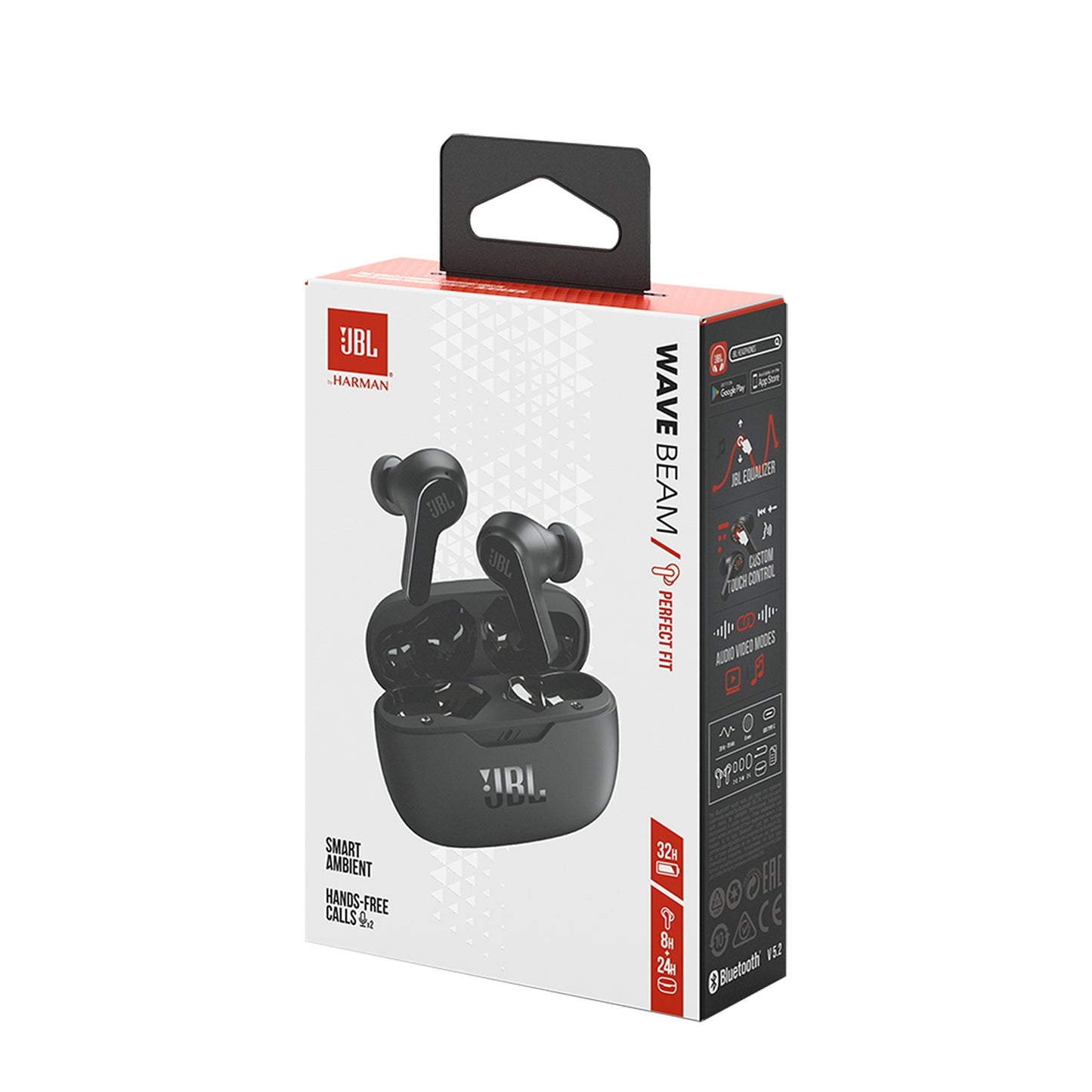 JBL Wave Beam Bluetooth 5.2 IP54 IPX2 wireless in-ear headphones - black - Carlat