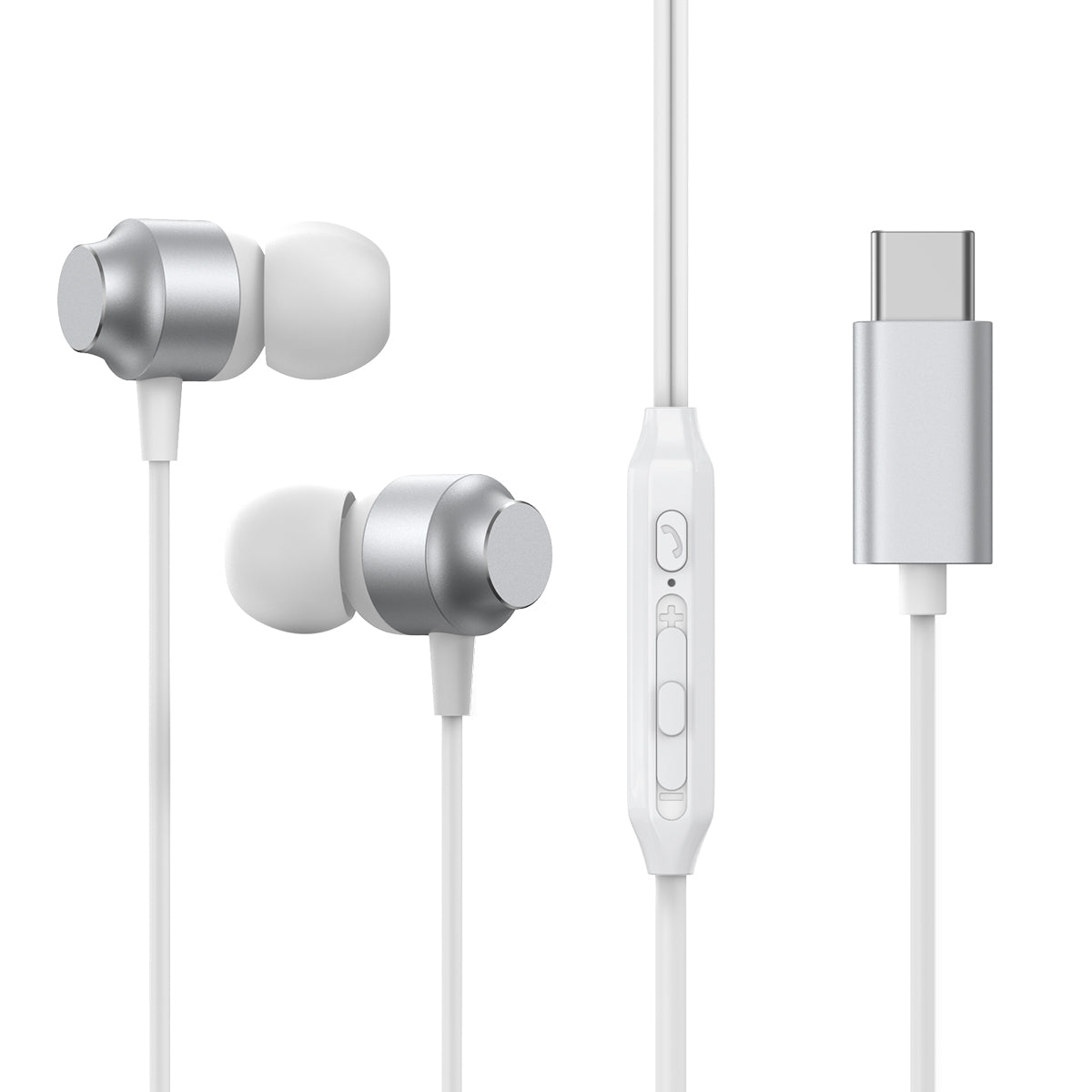 JR-EC06 USB-C in-ear headphones silver headset - Carlat