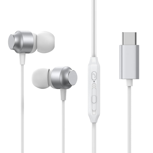 JR-EC06 USB-C in-ear headphones silver headset - Carlat