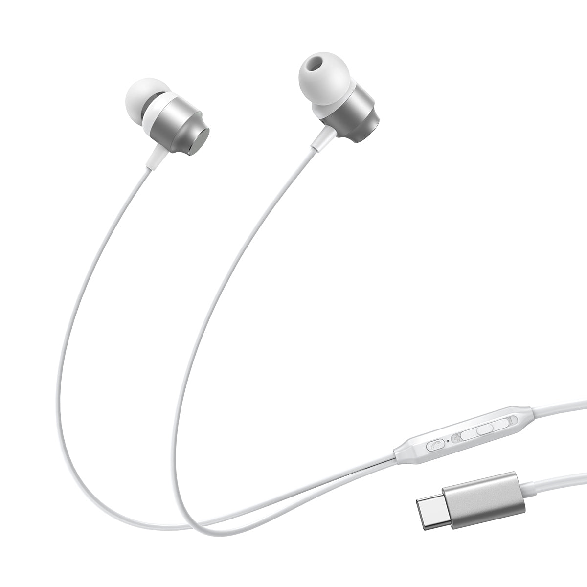 JR-EC06 USB-C in-ear headphones silver headset - Carlat