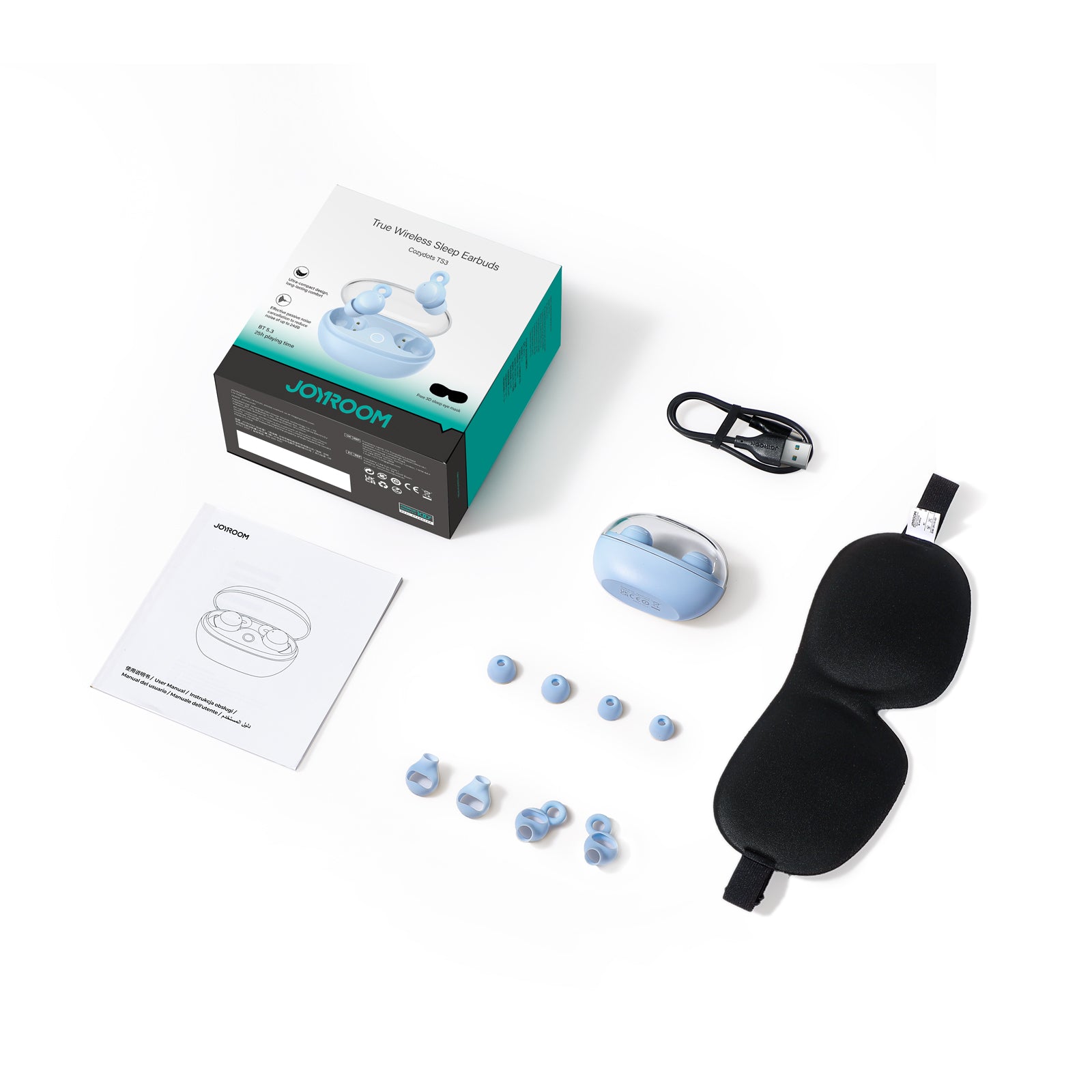 JR-TS3 wireless Bluetooth in-ear headphones, blue - Carlat