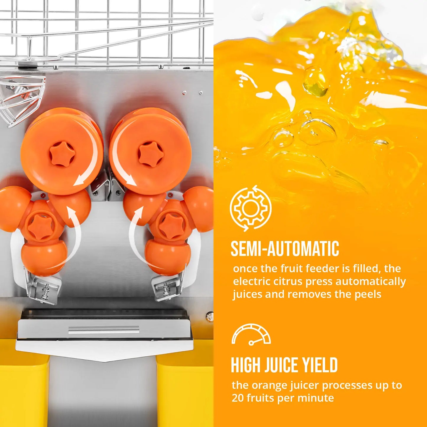 Juicers – Semi-automatic orange juicer 20 pcs/min 120 W - Carlat