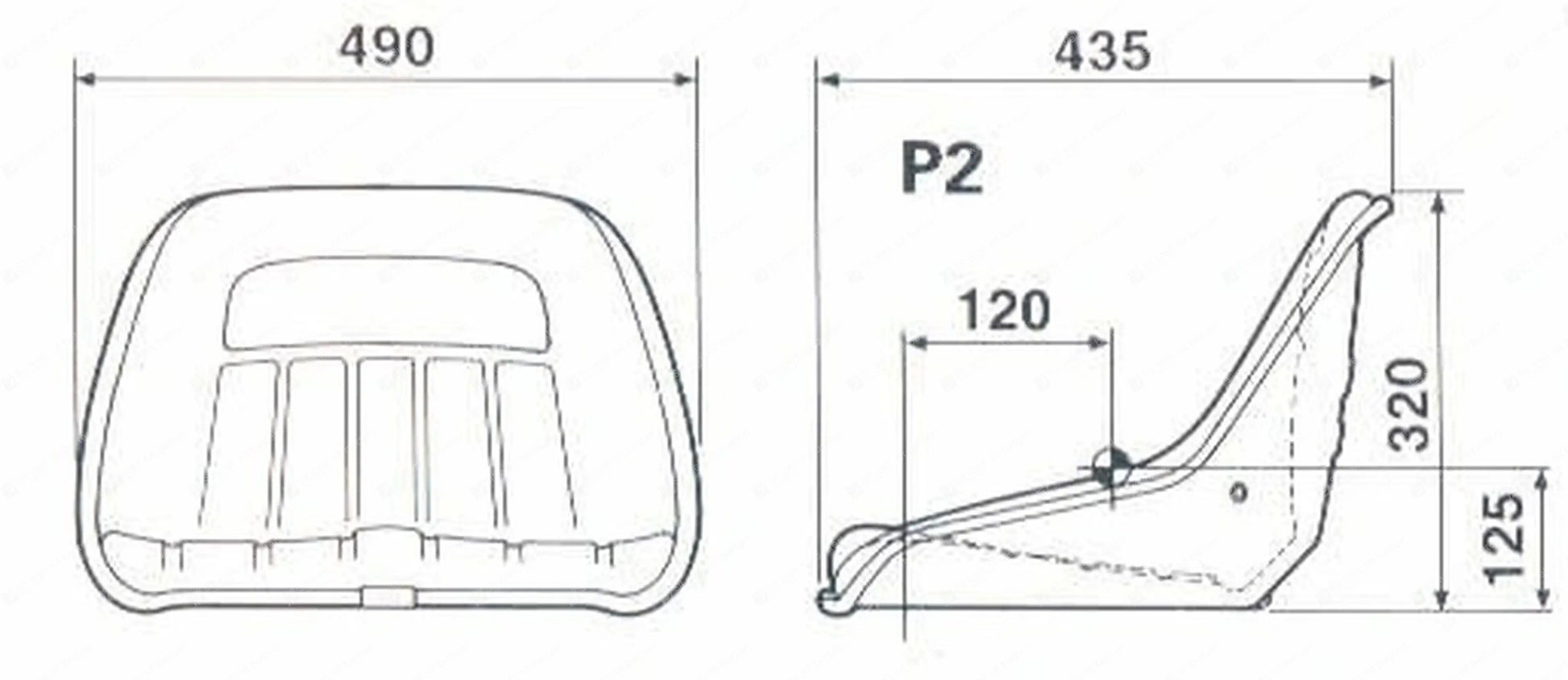 KAB Seating P2 tractor seat PVC - KAB Seating Vehicle Seat (image 2)