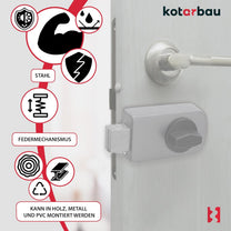 KOTARBAU® Additional Lock 60 mm 3 Colours with Outer Cylinder Different Locking Box Lock (Anthracite) Door Lock Door Lock Box Additional Lock - Carlat