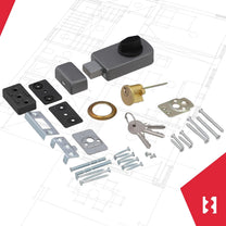 KOTARBAU® Additional Lock 60 mm 3 Colours with Outer Cylinder Different Locking Box Lock (Anthracite) Door Lock Door Lock Box Additional Lock - Carlat