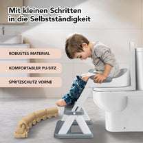 KidzCorner Children's Toilet Seat with Stairs, Height-Adjustable Toilet Ladder, Foldable Can Also Be Used as a Step Stool, Toilet Seat for Potty Training - Carlat