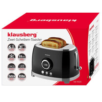 Kitchen Accessories – 2-slice toaster, black, retro, LED display, Klausberg - Carlat