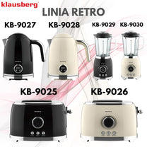 Kitchen Accessories – 2-slice toaster, black, retro, LED display, Klausberg - Carlat