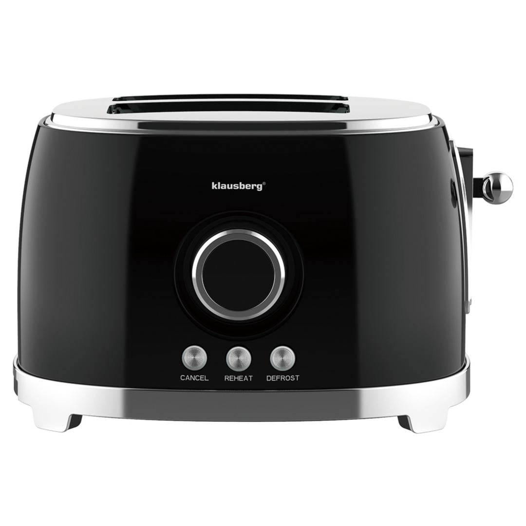 Kitchen Accessories – 2-slice toaster, black, retro, LED display, Klausberg - Carlat