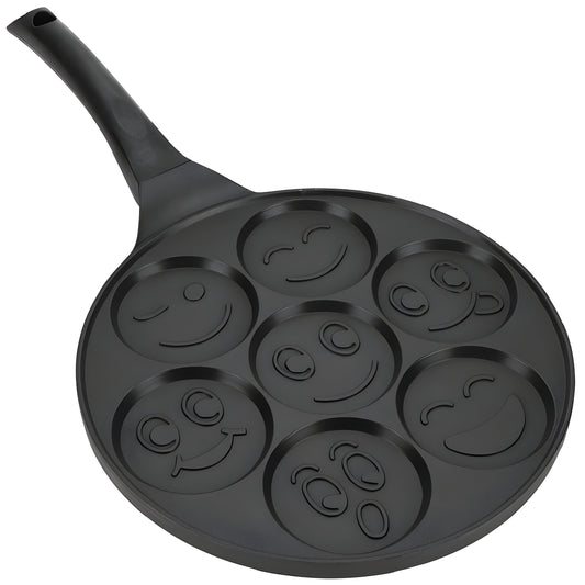 Kitchen Accessories – 26 cm Non-Stick Pancake Pan with Smile-Shaped Molds - Carlat