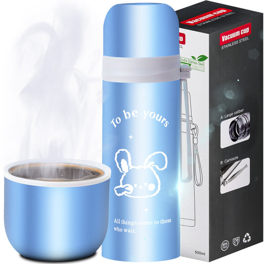 Kitchen Accessories – 500 ml Vacuum-Insulated Steel Thermos Mug + Mug - Carlat