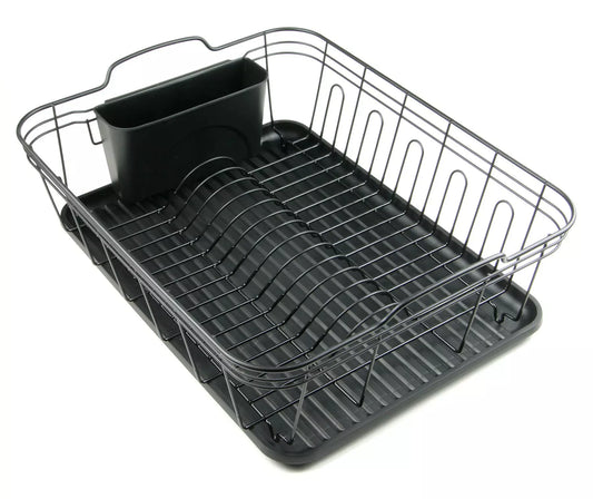 Kitchen Accessories – Dish rack, steel and plastic, black, Kinghoff - Carlat