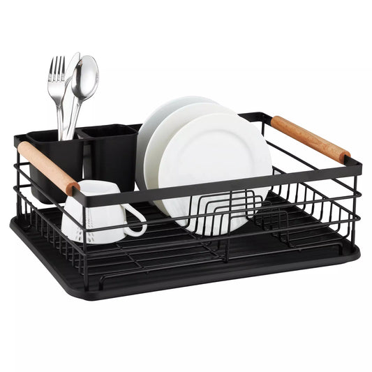 Kitchen Accessories – Dish rack, steel and plastic, black, Kinghoff - Carlat