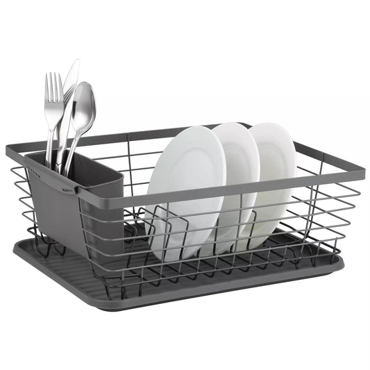 Kitchen Accessories – Dish rack, steel and plastic, gray, Kinghoff - Carlat