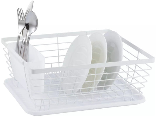Kitchen Accessories – Dish rack, steel and plastic, white, Kinghoff - Carlat