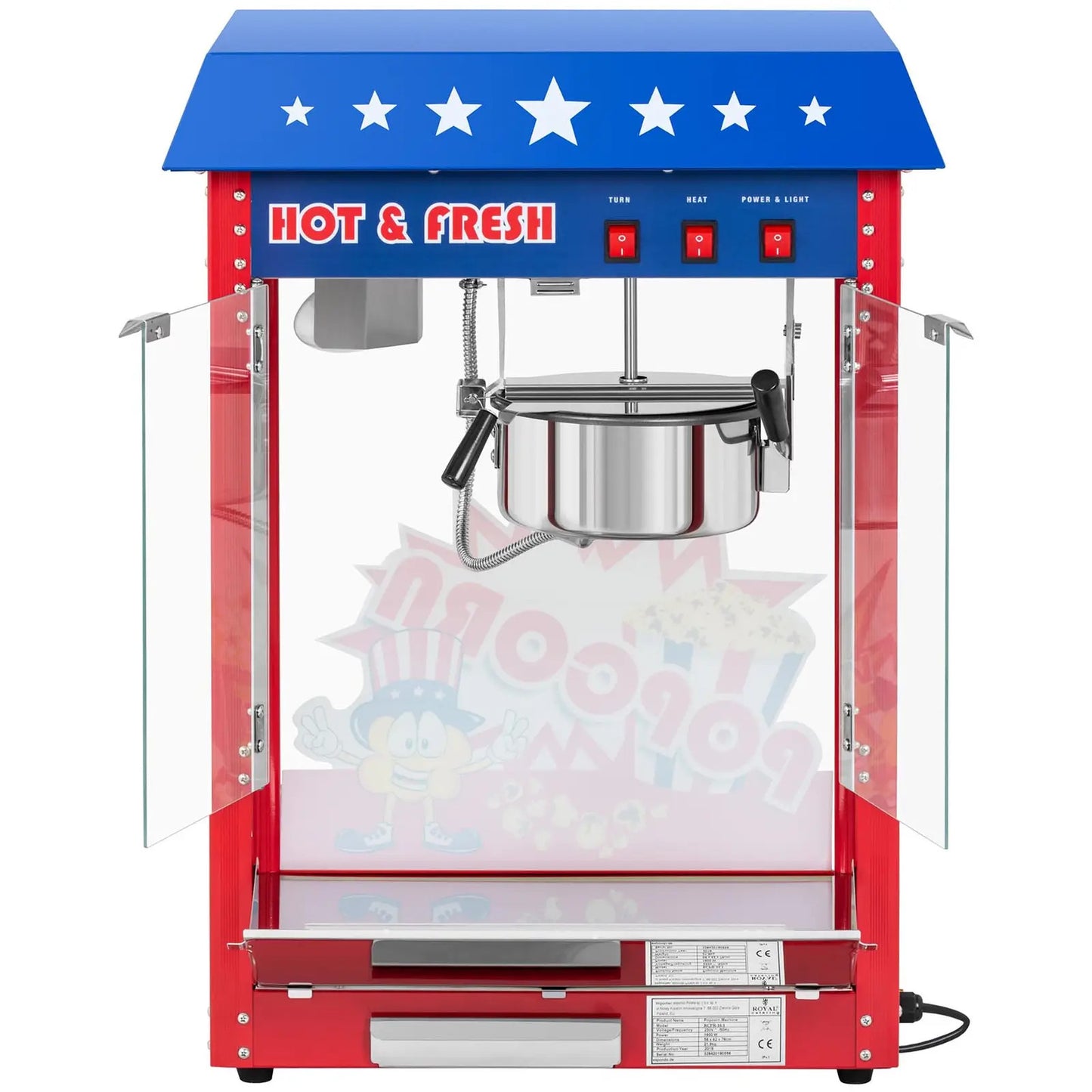 Kitchen Appliances – Maszyna do popcornu z niebieskim daszkiem TEFLON - Carlat
