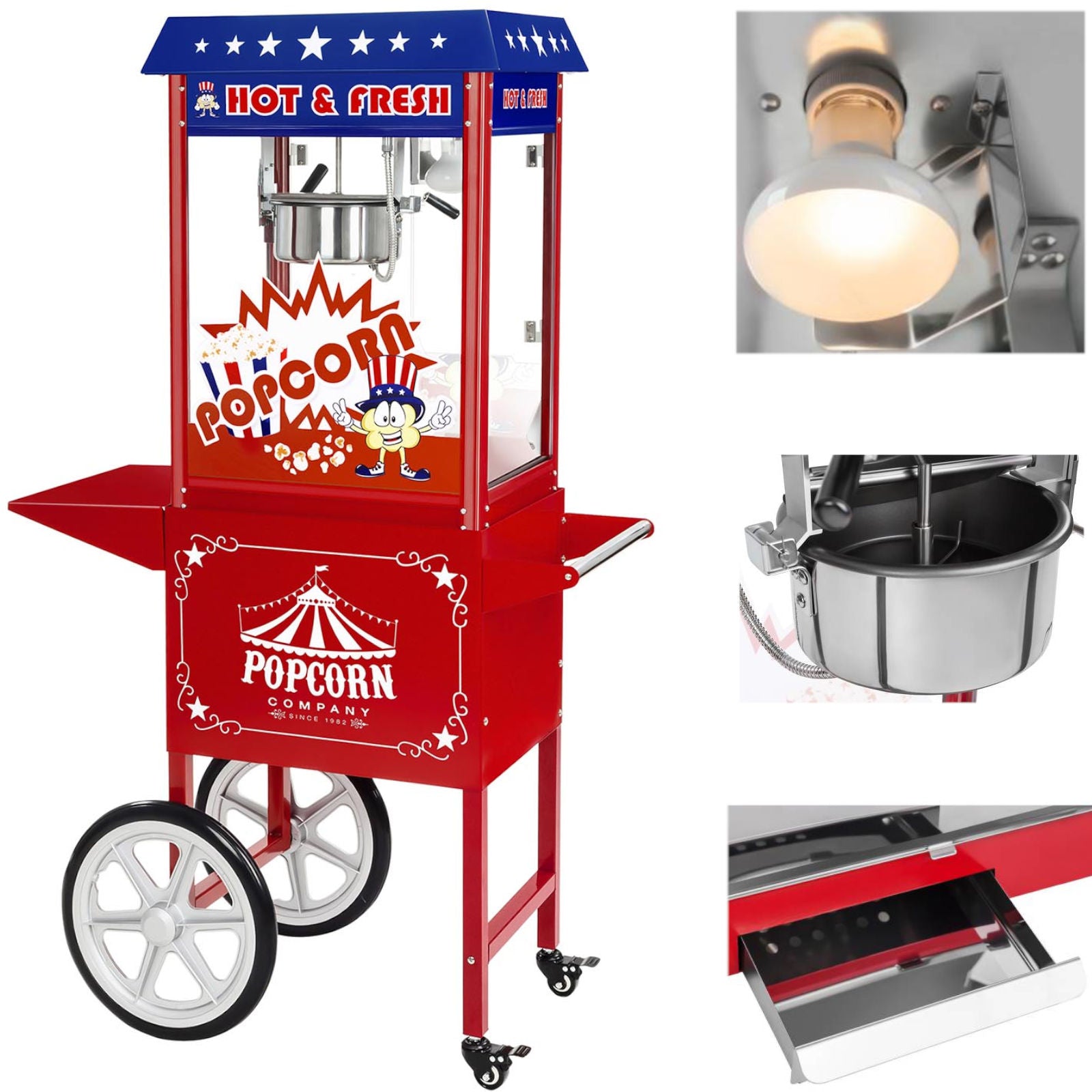 Kitchen Appliances – Mobilna maszyna do popcornu z wózkiem na - Carlat
