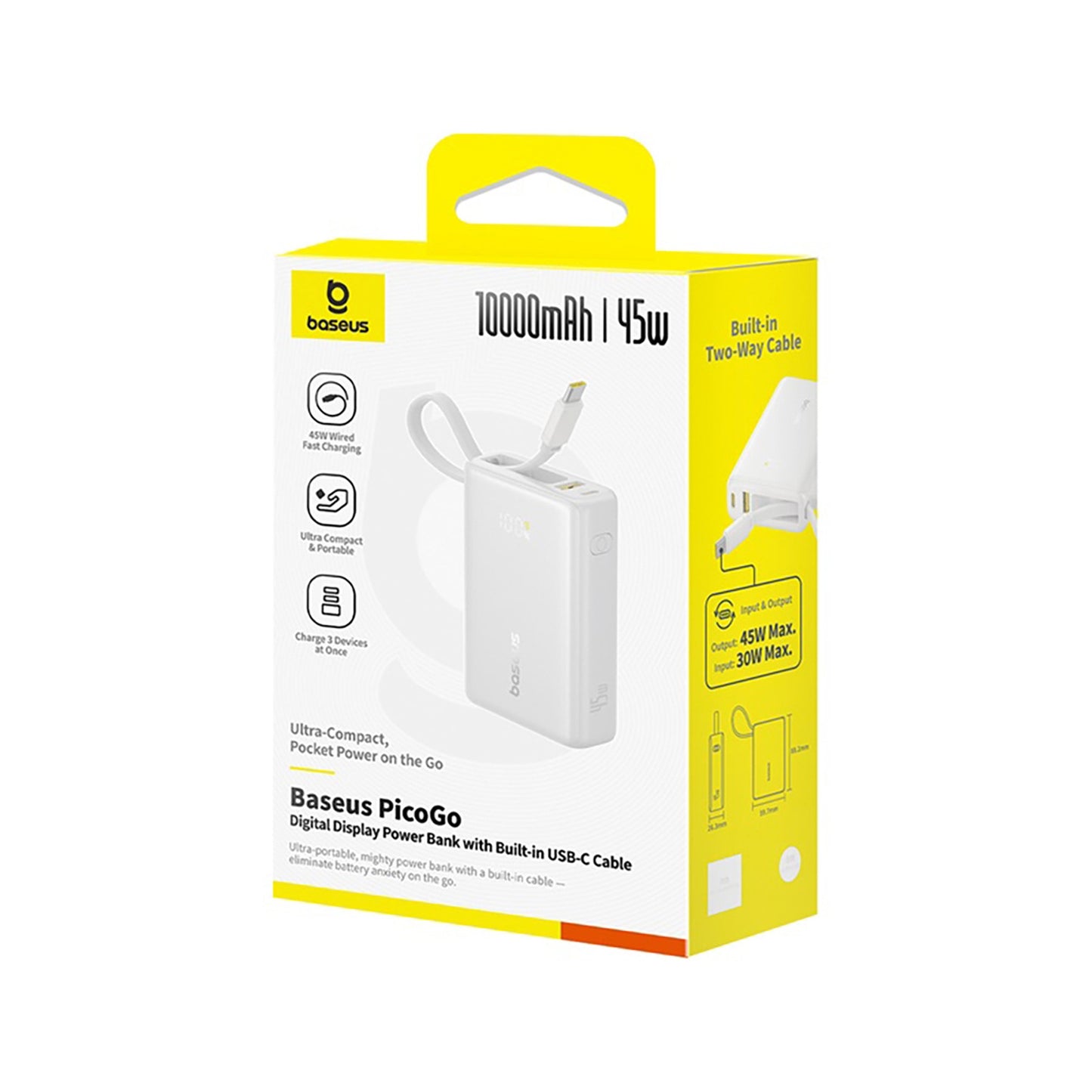 Kitchen – Powerbank 10000mAh 45W PicoGo USB-A USB-C with built-in - Carlat