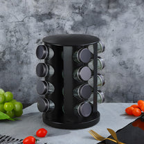 Kitchen – Rotating Spice Rack Set: 16 Jars + 12 Labels - Carlat