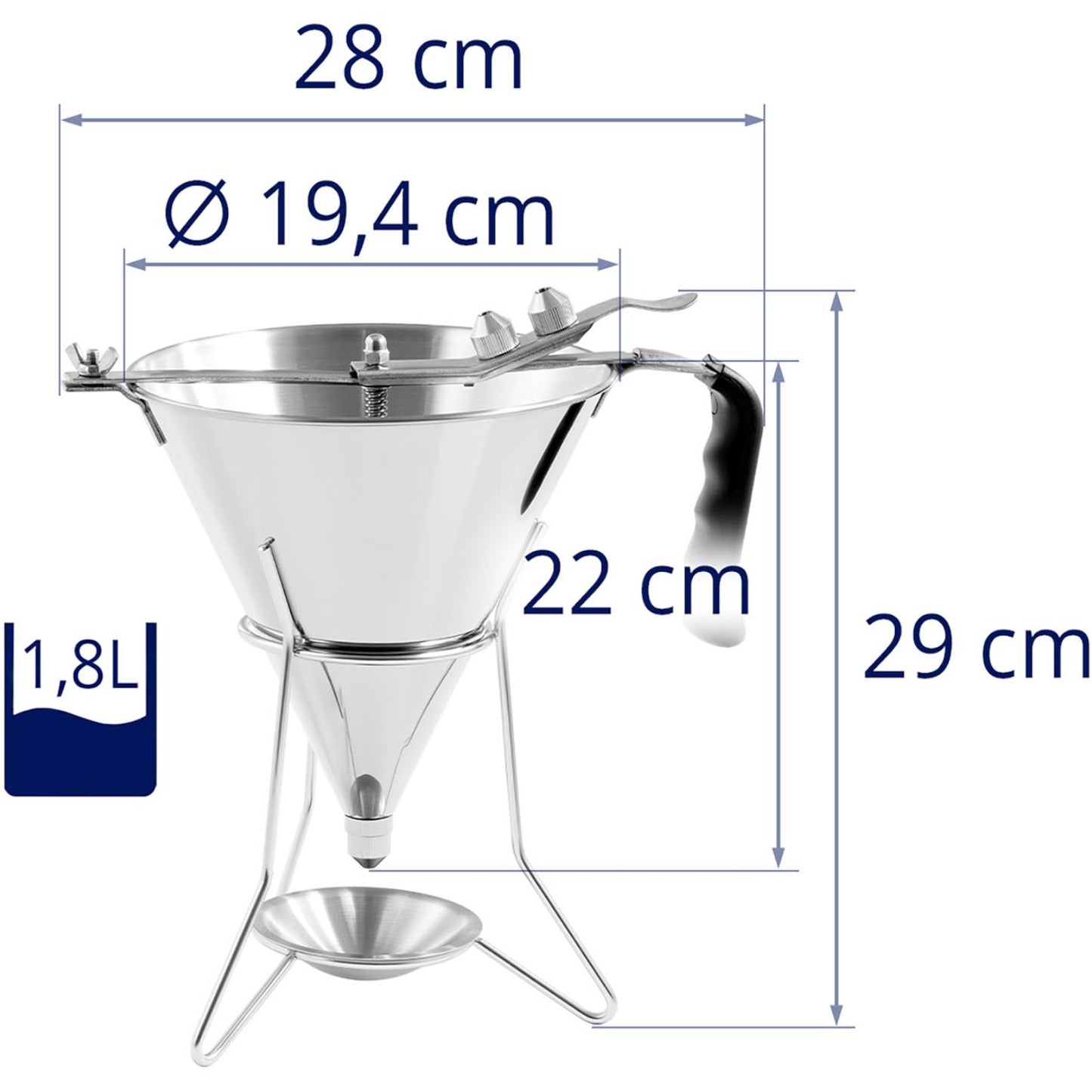 Kitchen Tools & Utensils – Funnel dispenser, sauce gun, steel - Carlat