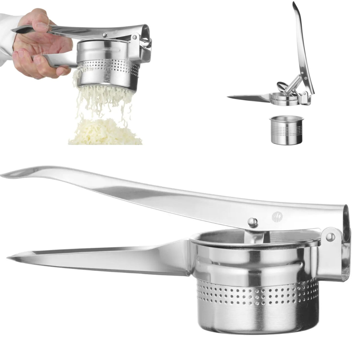 Kitchen Tools & Utensils – Manual potato squeezer, steel, 270 - Carlat