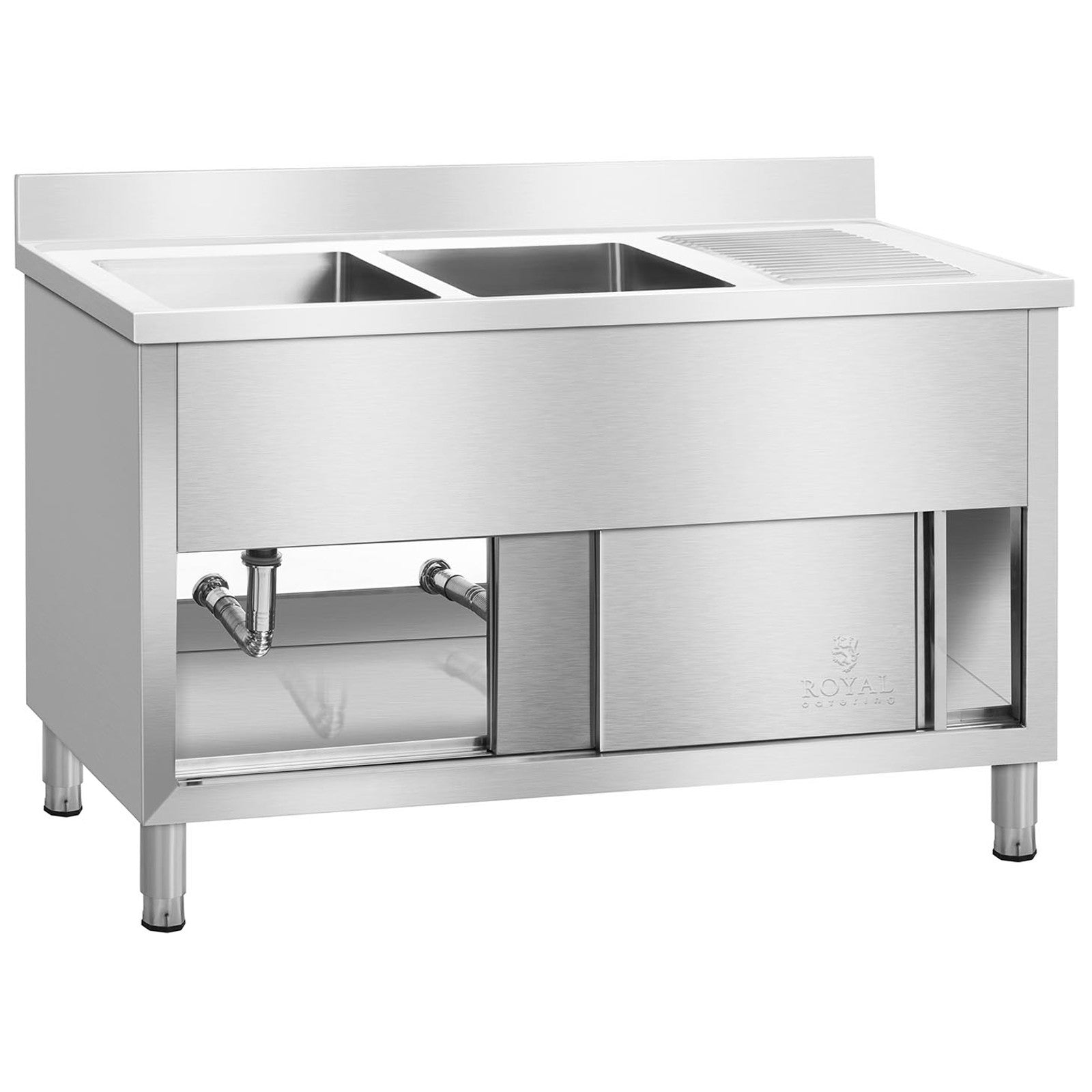 Kitchen & Utility Sinks – Industrial 2-bowl catering sink on - Carlat