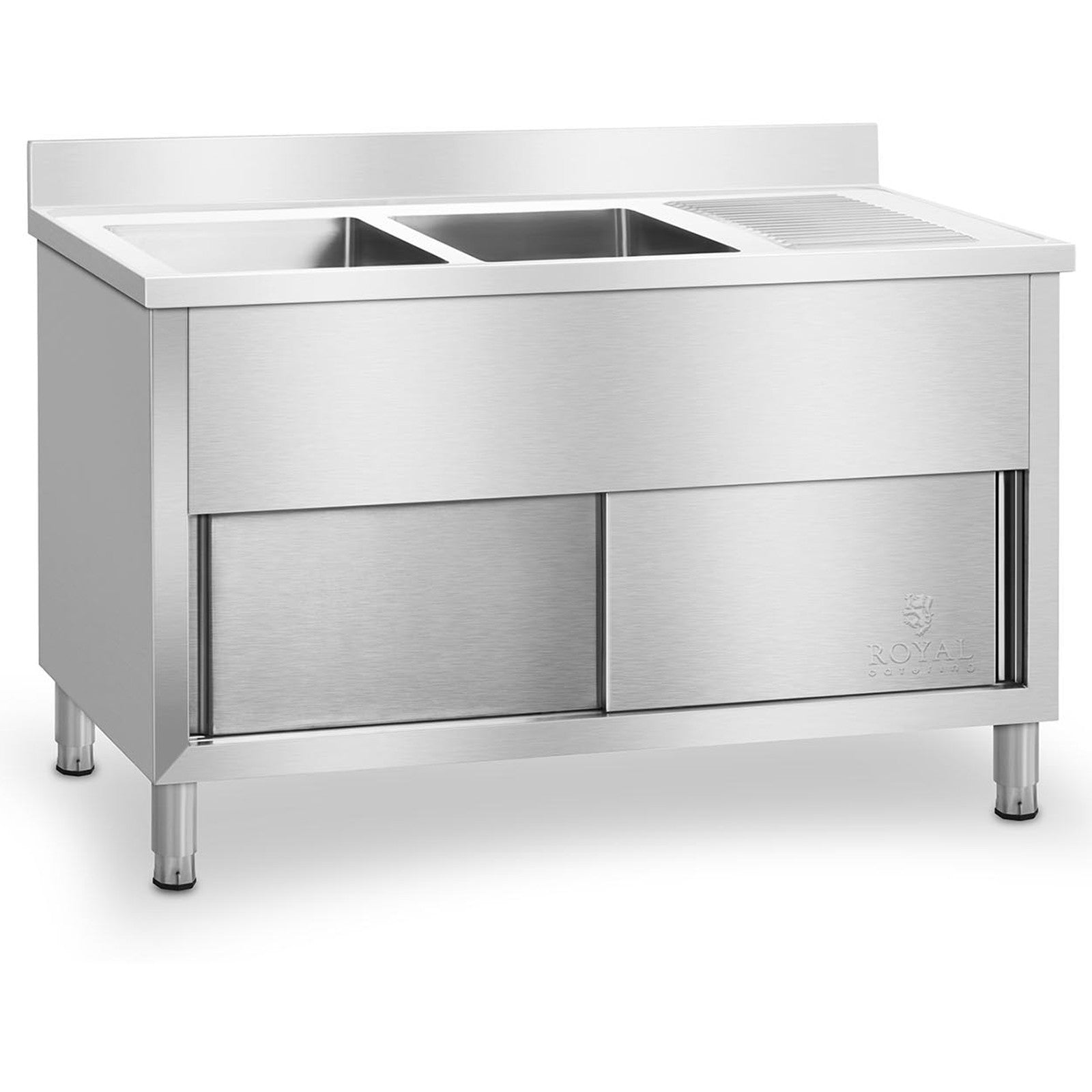 Kitchen & Utility Sinks – Industrial 2-bowl catering sink on - Carlat