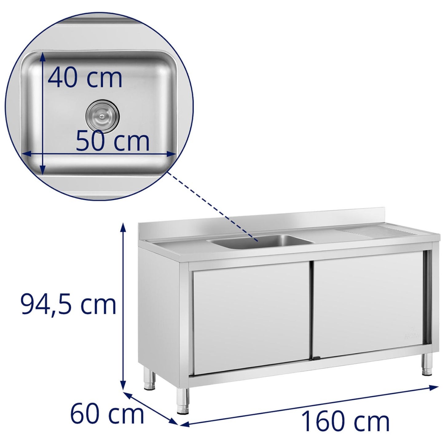 Kitchen & Utility Sinks – Single-bowl catering pool sink with - Carlat