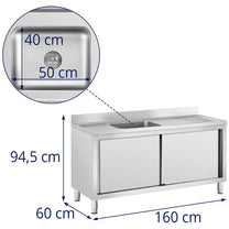 Kitchen & Utility Sinks – Single-bowl catering pool sink with - Carlat