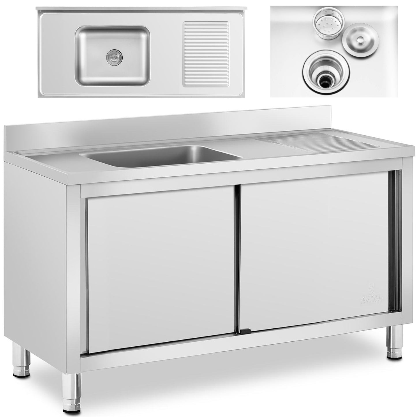 Kitchen & Utility Sinks – Single-bowl catering pool sink with - Carlat