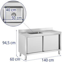 Kitchen & Utility Sinks – Single-bowl catering pool sink with - Carlat