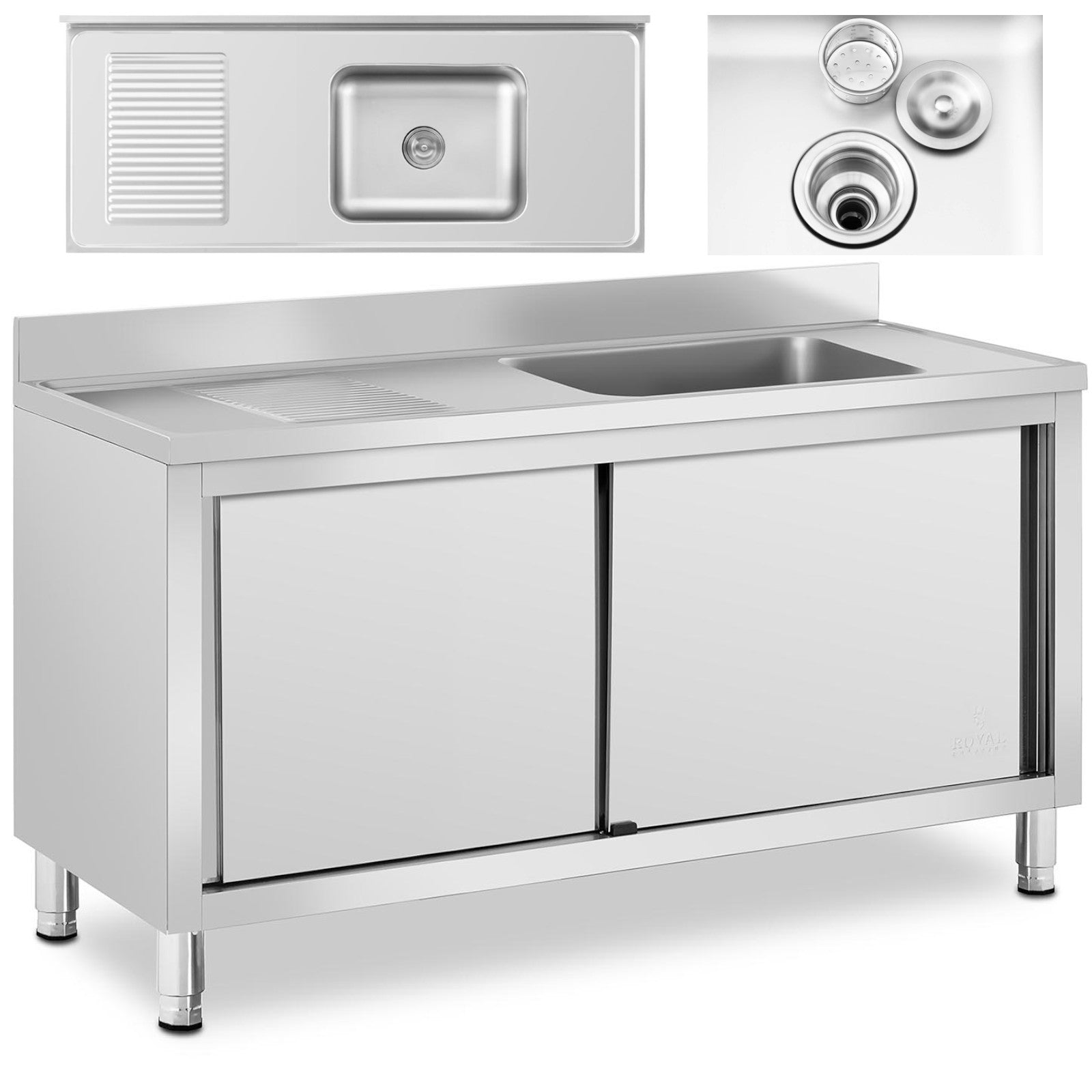 Kitchen & Utility Sinks – Single-bowl catering pool sink with - Carlat