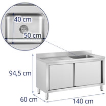 Kitchen & Utility Sinks – Single-bowl catering pool sink with - Carlat
