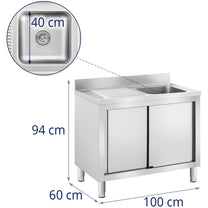 Kitchen & Utility Sinks – Single-bowl catering pool sink with - Carlat