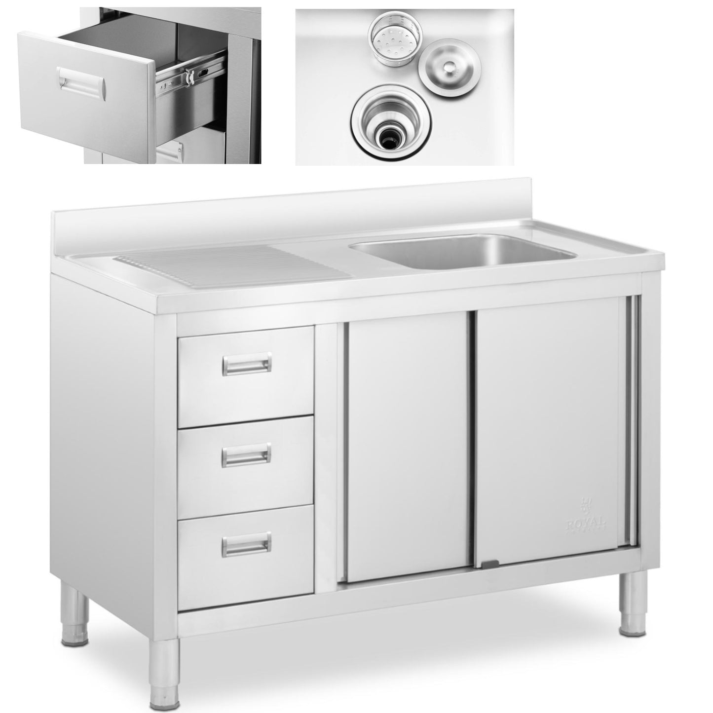Kitchen & Utility Sinks – Single-bowl catering pool sink with - Carlat