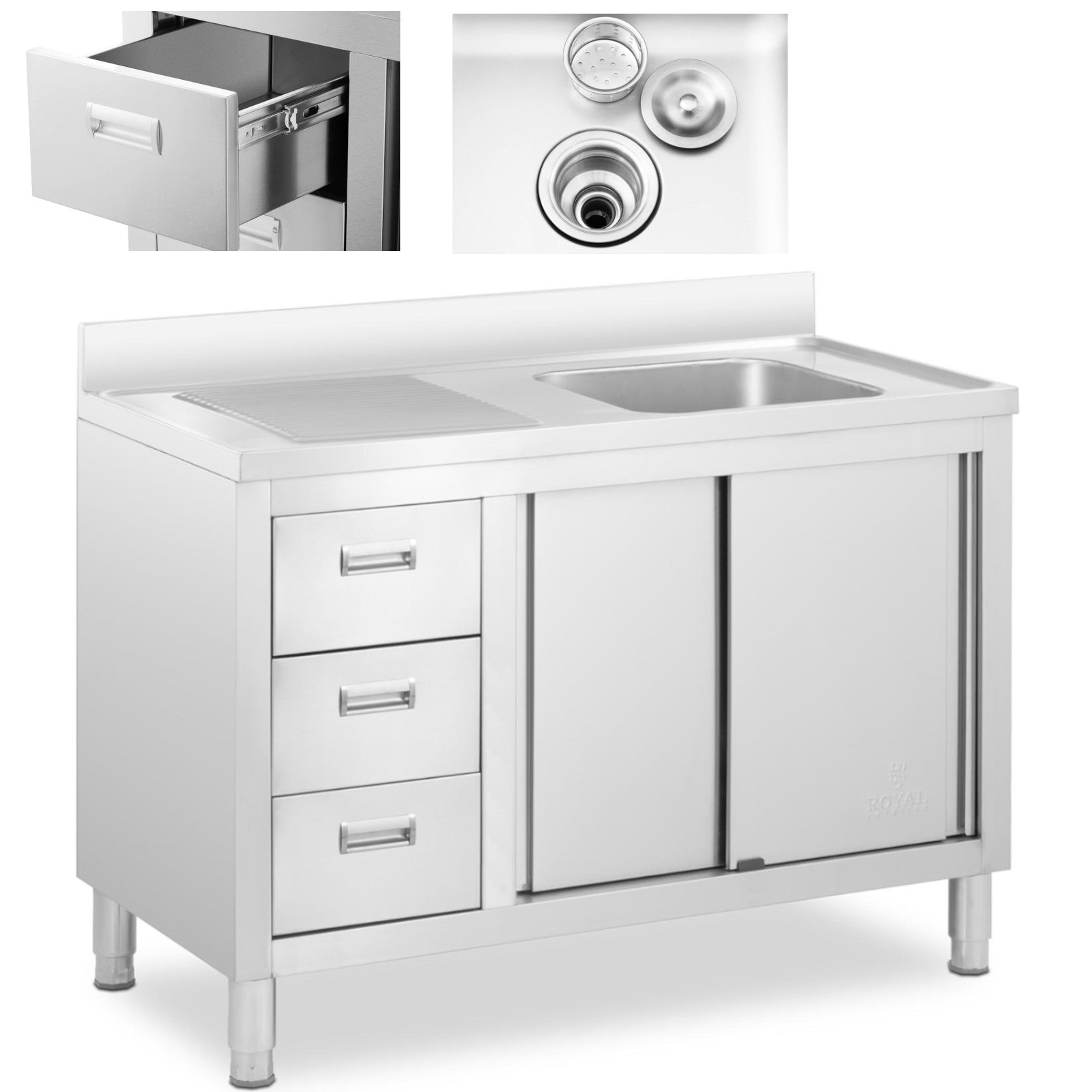 Kitchen & Utility Sinks – Single-bowl catering pool sink with - Carlat