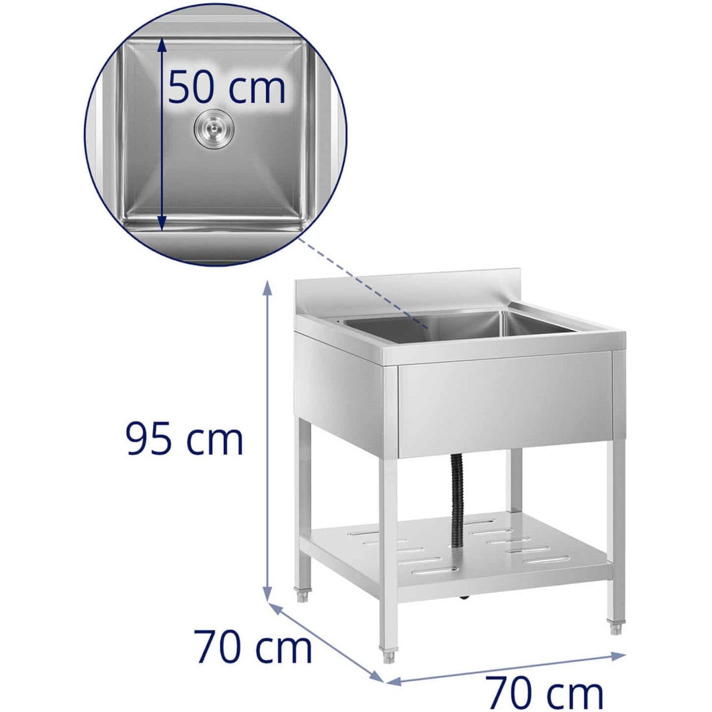 Kitchen & Utility Sinks – Single-bowl catering pool sink with - Carlat