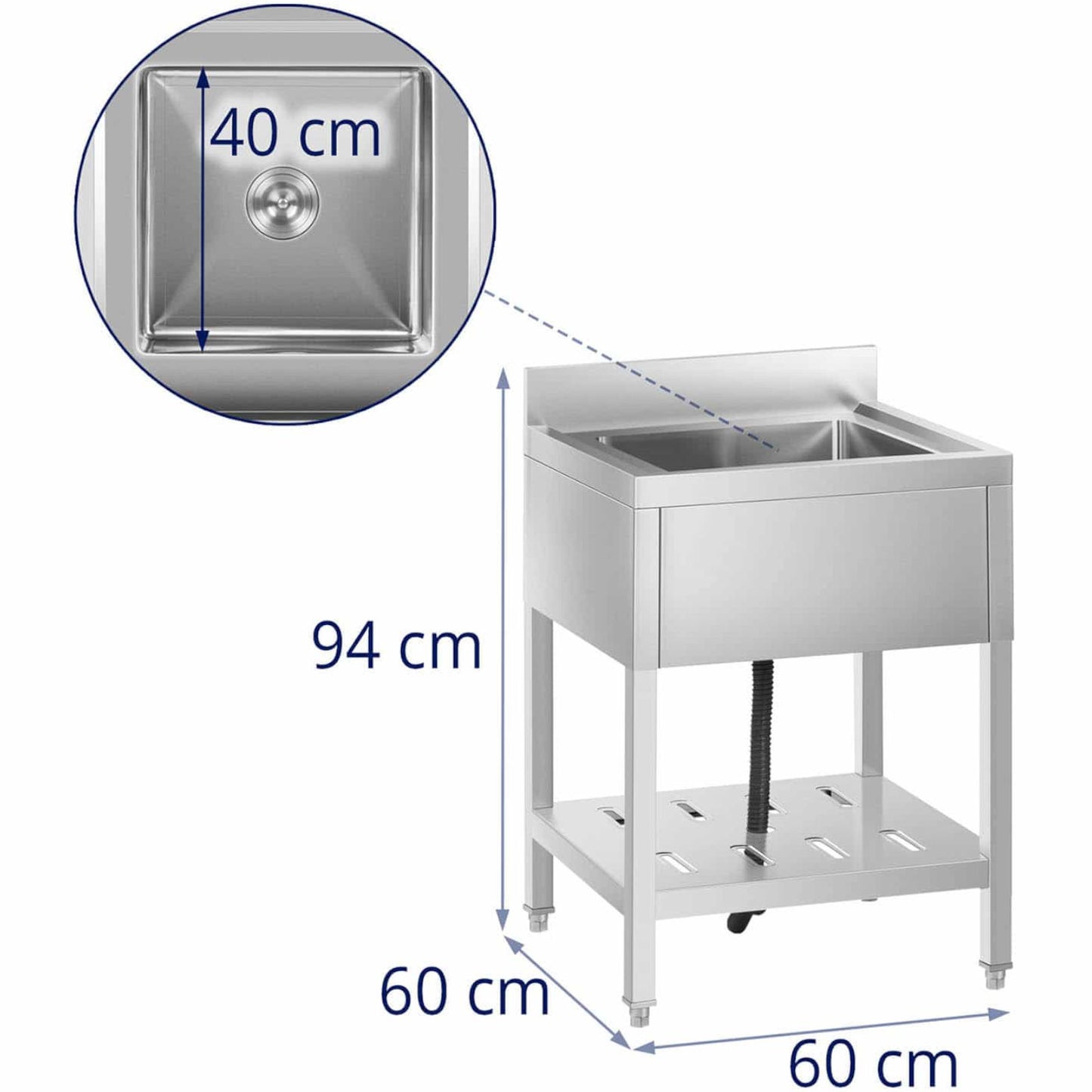 Kitchen & Utility Sinks – Single-bowl catering pool sink with - Carlat