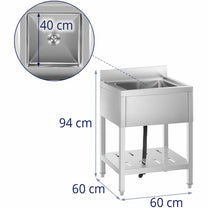 Kitchen & Utility Sinks – Single-bowl catering pool sink with - Carlat