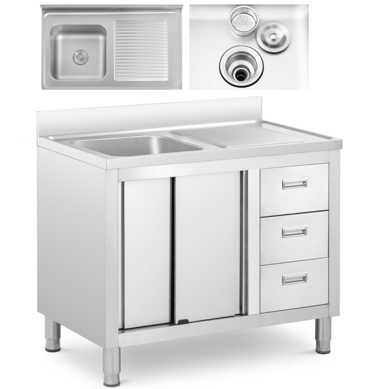 Kitchen & Utility Sinks – Single-bowl catering sink with a - Carlat