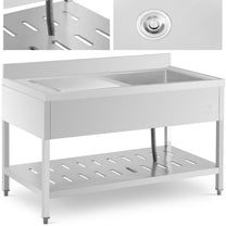 Kitchen & Utility Sinks – Single-bowl catering sink with shelf - Carlat