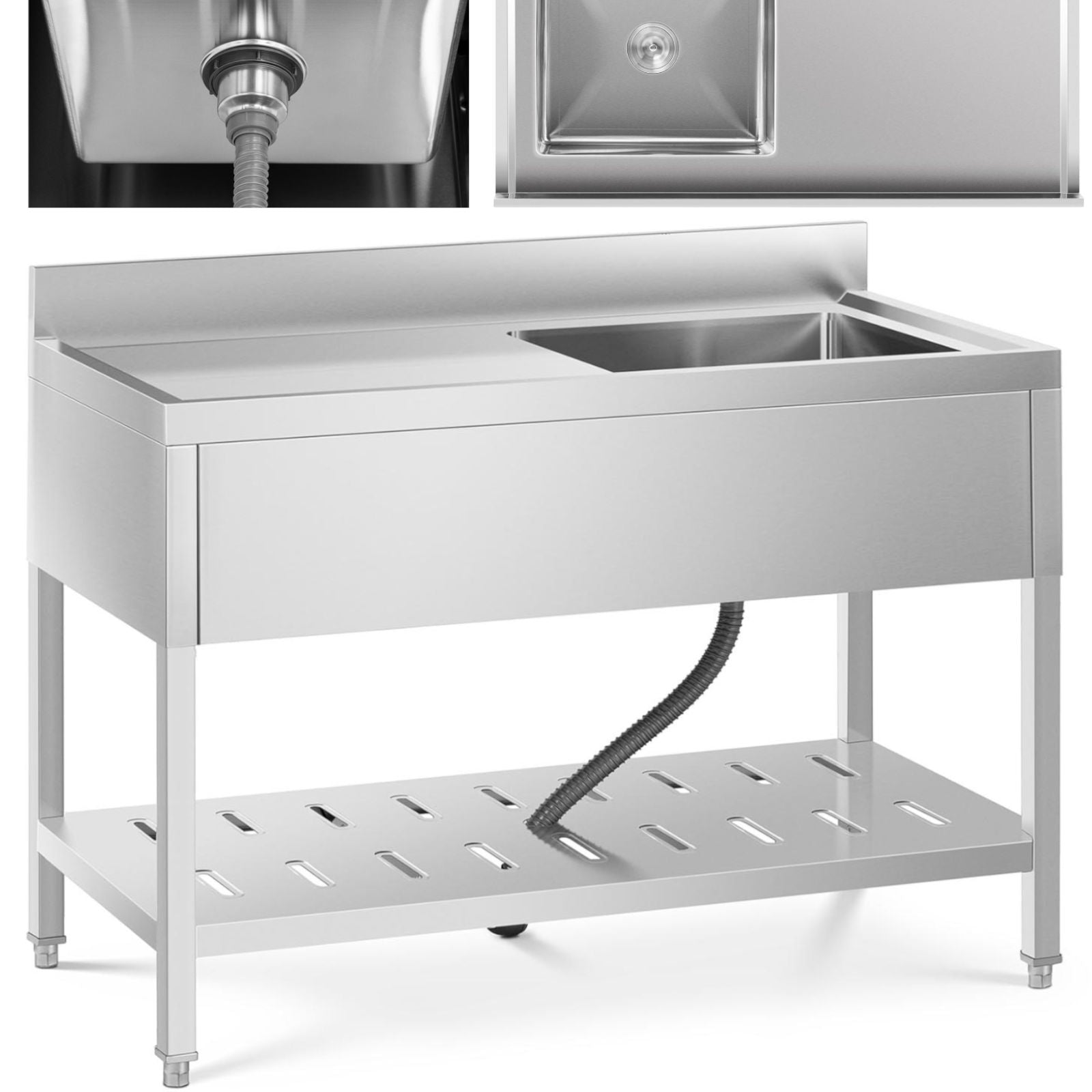 Kitchen & Utility Sinks – Single-bowl catering sink with shelf - Carlat