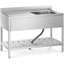 Kitchen & Utility Sinks – Single-bowl catering sink with shelf - Carlat