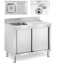 Kitchen & Utility Sinks – Single-bowl catering sink with sliding - Carlat