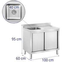 Kitchen & Utility Sinks – Single-bowl catering sink with sliding - Carlat