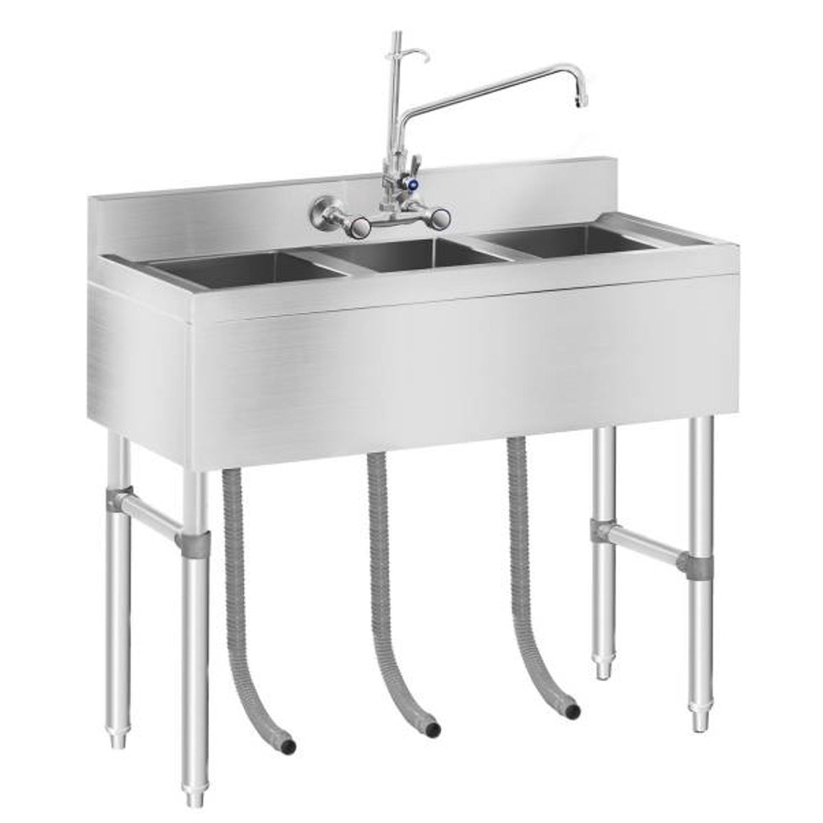 Kitchen & Utility Sinks – Stainless steel catering sink, 3-bowl - Carlat