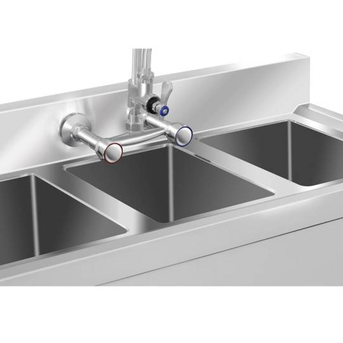 Kitchen & Utility Sinks – Stainless steel catering sink, 3-bowl - Carlat