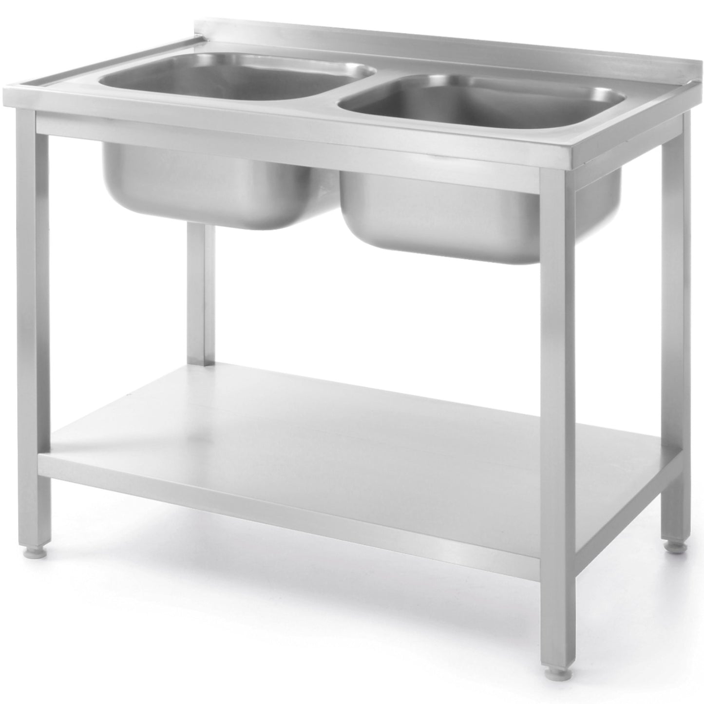 Kitchen & Utility Sinks – Two-bowl basin sink with shelf - Carlat