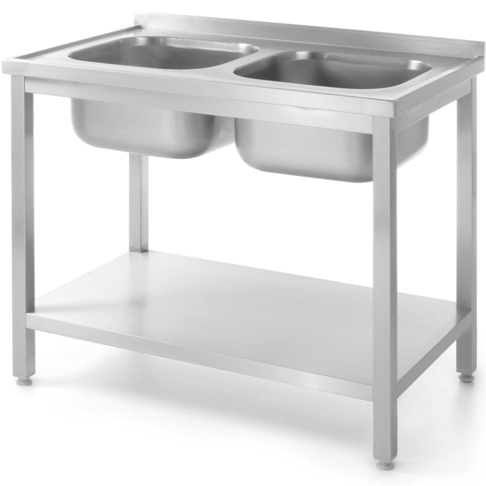 Kitchen & Utility Sinks – Two-bowl basin sink with shelf - Carlat