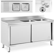 Kitchen & Utility Sinks – Two-bowl catering pool sink with - Carlat